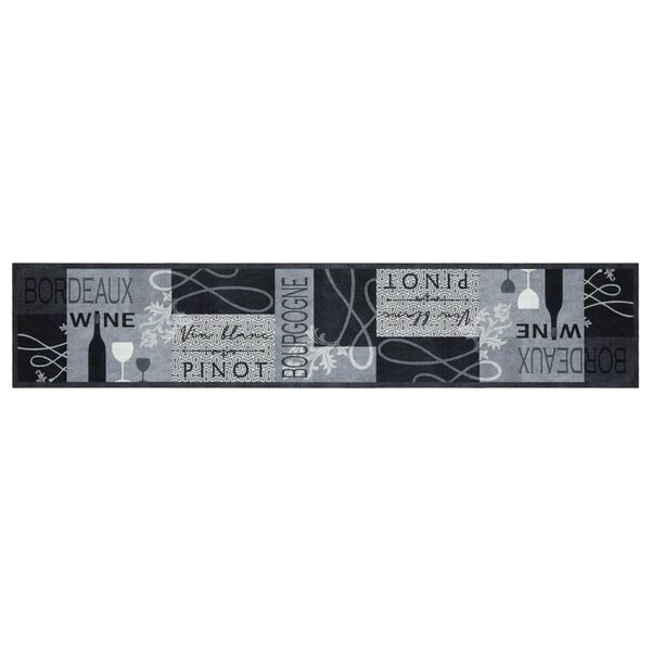 vidaXL k&oslash;kkent&aelig;ppe 60x300 cm vindesign vaskbart velour gr&aring;