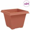 vidaXL Firkantet Blomsterkrukke 24 pcs Mursten R&oslash;d 38 x 38 x 30 cm