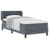 vidaXL Box spring seng med hovedg&aelig;rde M&oslash;rkegr&aring; 90 x 190 cm Fl&oslash;jl