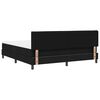 vidaXL Box spring seng med madras med LED Sort 180 x 200 cm Stof