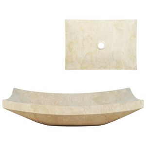 vidaXL h&aring;ndvask 50 x 35 x 12 cm marmor cremefarvet
