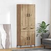 vidaXL Highboard Artisan Egetr&aelig; 69,5 x 34 x 180 cm Konstrueret tr&aelig;