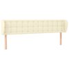 vidaXL sengegavl med kanter 163x23x78/88 cm kunstl&aelig;der cremefarvet