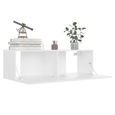 vidaXL tv-bord 100x30x30 cm konstrueret træ hvid
