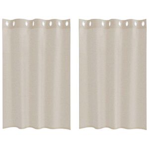 vidaXL Voile Gardin 2 pcs Sandfarvet 140 x 140 cm Polyester