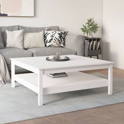 vidaXL sofabord 100x100x40 cm massivt fyrretræ hvid