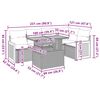 vidaXL sofas&aelig;t til haven 6 dele med hynder polyrattan akacietr&aelig; gr&aring;