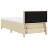 vidaXL LED Box Spring Bed med madras med LED Creme 80 x 200 cm Stof