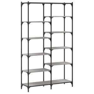 vidaXL bogreol 100x32x170 cm konstrueret tr&aelig; og jern gr&aring; sonoma-eg