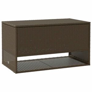 vidaXL udendørs hyndeboks 100x55x55,5 cm polyrattan brun