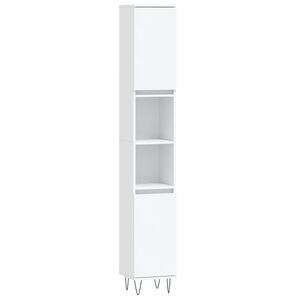 vidaXL badev&aelig;relsesskab 30x30x190 cm konstrueret tr&aelig; hvid