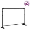 vidaXL stativ til fotobaggrund 2 stk. 305x243 cm st&aring;l sort
