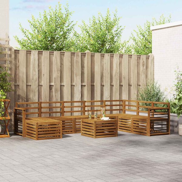 vidaXL Sofas&aelig;t Naturfarvet Massivt Akacietr&aelig;