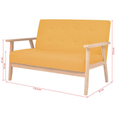 vidaXL 2-personers sofa stof gul