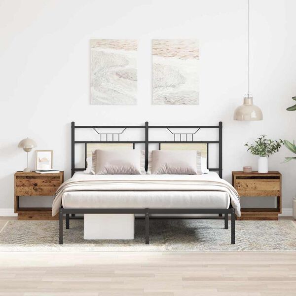 vidaXL Natbord 2 pcs Gammelt træ 45 x 34 x 44 cm Konstrueret træ