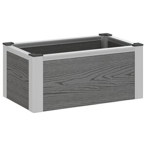 vidaXL H&oslash;jbed Gr&aring; 50 x 30 x 22 cm WPC og Aluminium