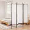 vidaXL 5-panels rumdeler 200x200 cm stof hvid