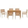 vidaXL Have Spisebordssæt 7 pcs Beige Poly rattan