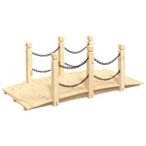 vidaXL havebro med k&aelig;degel&aelig;nder 150x67x56 cm massivt grantr&aelig;