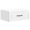 vidaXL V&aelig;gh&aelig;ngt Natbord med skuffe Hvid h&oslash;jglans 49 x 34,5 x 20 cm