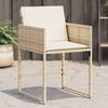 vidaXL havestole 4 stk. med hynder polyrattan beige