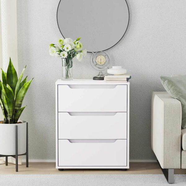 vidaXL skænk VISNES 60x40x73 cm konstrueret træ hvid