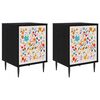 vidaXL Natskab MAINZ 2 stk. Sort eg 36 x 33 x 51 cm Konstrueret tr&aelig;