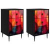vidaXL Natskab HEESCH 2 stk. Sort eg 36 x 33 x 61 cm Konstrueret tr&aelig;
