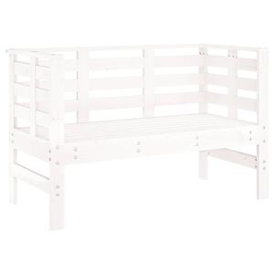 vidaXL haveb&aelig;nk 111,5x53x71 cm massivt fyrretr&aelig; hvid
