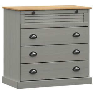 vidaXL kommode VIGO 80x40x76 cm massivt fyrretr&aelig; gr&aring;