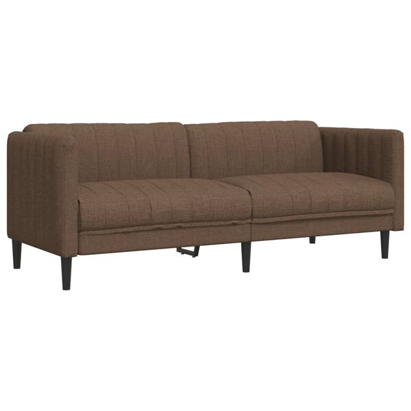 vidaXL 3-personers sofa imiteret ruskind brun