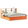 vidaXL sengeramme uden madras 200x200 cm massivt fyrretr&aelig; gyldenbrun