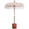 vidaXL Balinesisk parasol med base Creme og Brun &Oslash; 180-190 cm