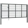 vidaXL havelåge med stolper stål 350x120 cm antracitgrå