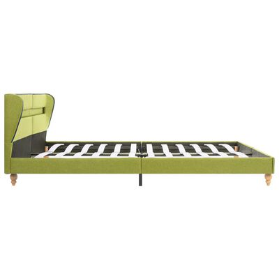 vidaXL seng med LED og madras i memoryskum 180 x 200 cm stof grøn