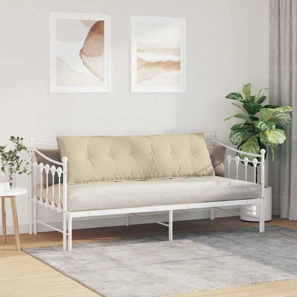 vidaXL Rygpude Creme 160 x 50 cm Mikrofiberstof