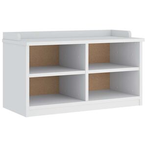 vidaXL entrébænk SANDNES 87x40x50 cm massivt fyrretræ hvid