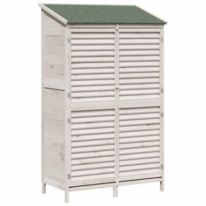 vidaXL Have Skur med tag Hvid 106 x 56 x 176,5 cm Massivt Fyrretr&aelig;