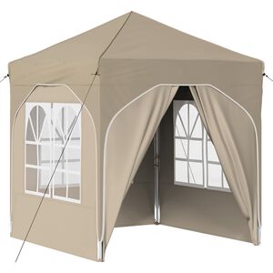 vidaXL Pop-up Festtelt 192 x 192 x 245 cm Cremefarvet