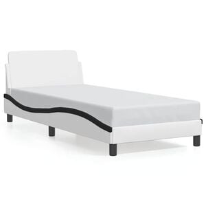 vidaXL sengeramme Dover 90x200 cm kunstl&aelig;der hvid og sort
