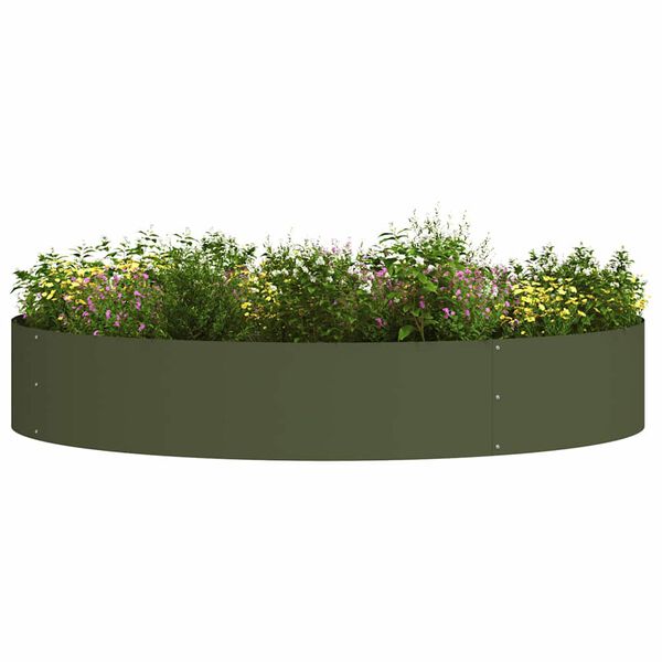 vidaXL Plante ring 5 pcs Oliven gr&oslash;n 120 x 120 x 20 cm Koldvalset st&aring;l