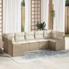vidaXL Sofa Sæt med pude 7 pcs Beige polyrattan