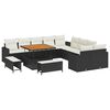 vidaXL Havesofa S&aelig;t 13 stk. Sort polyrattan
