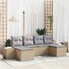 vidaXL Havesofa Sæt med pude 6 pcs Beige polyrattan