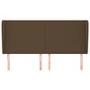 vidaXL sengegavl med kanter 203x23x118/128 cm stof m&oslash;rkebrun