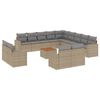 vidaXL sofas&aelig;t til haven 14 dele med hynder polyrattan beige