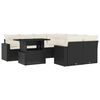 vidaXL sofas&aelig;t til haven 9 dele med hynder polyrattan sort