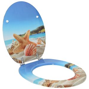 vidaXL Bl&oslash;dt lukket toiletbr&aelig;t Lys bl&aring; 44 x 38 cm MDF plade