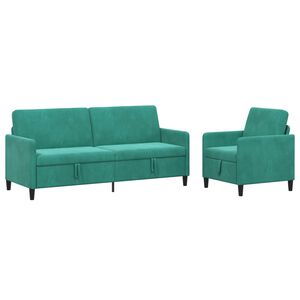 vidaXL Sofa s&aelig;t med opbevaring 2 stk. Turkis Polyester