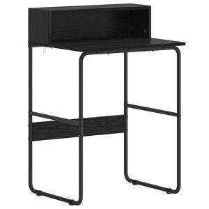 vidaXL Skrivebord med opbevaring Sort eg 60 x 50 x 91 cm